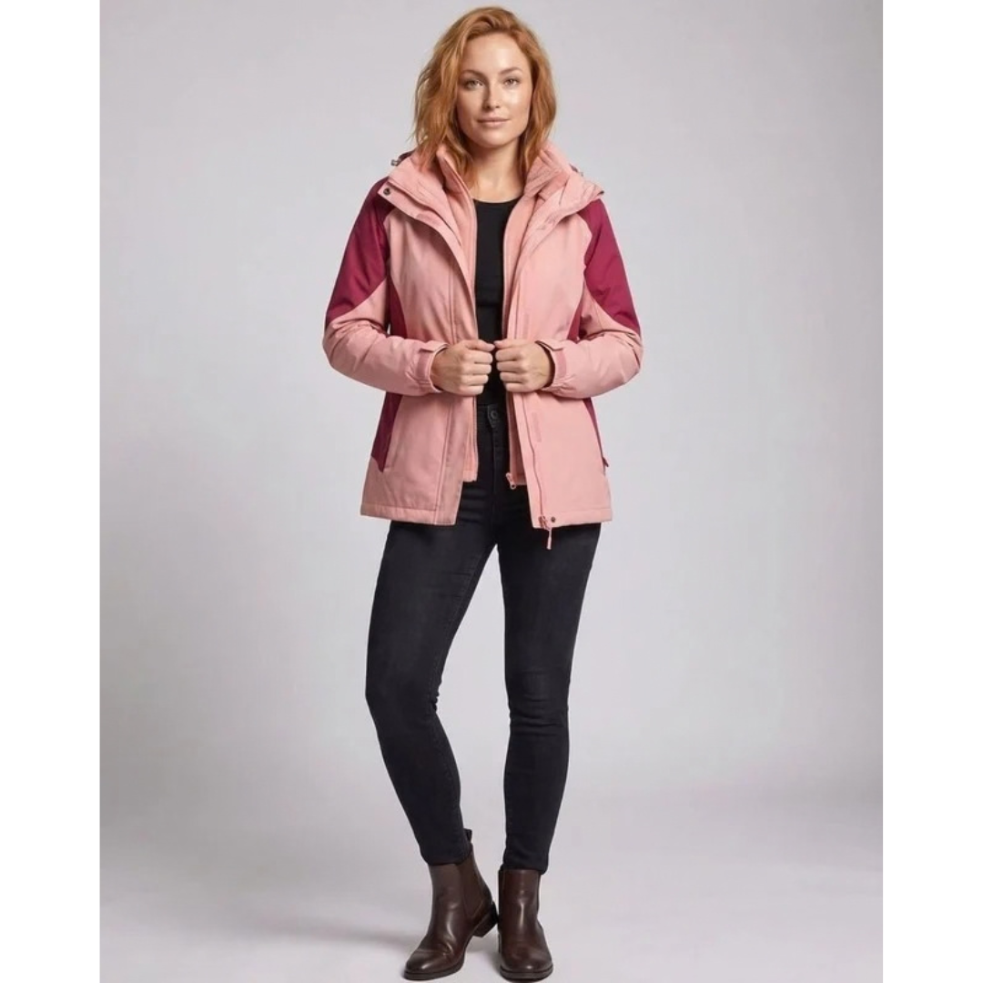 Marita | Damen Winterjacke mit Softshell, Fleece und Kapuze
