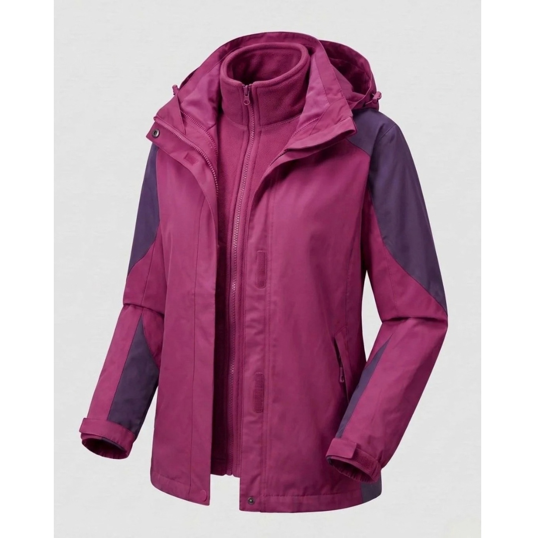 Marita | Damen Winterjacke mit Softshell, Fleece und Kapuze