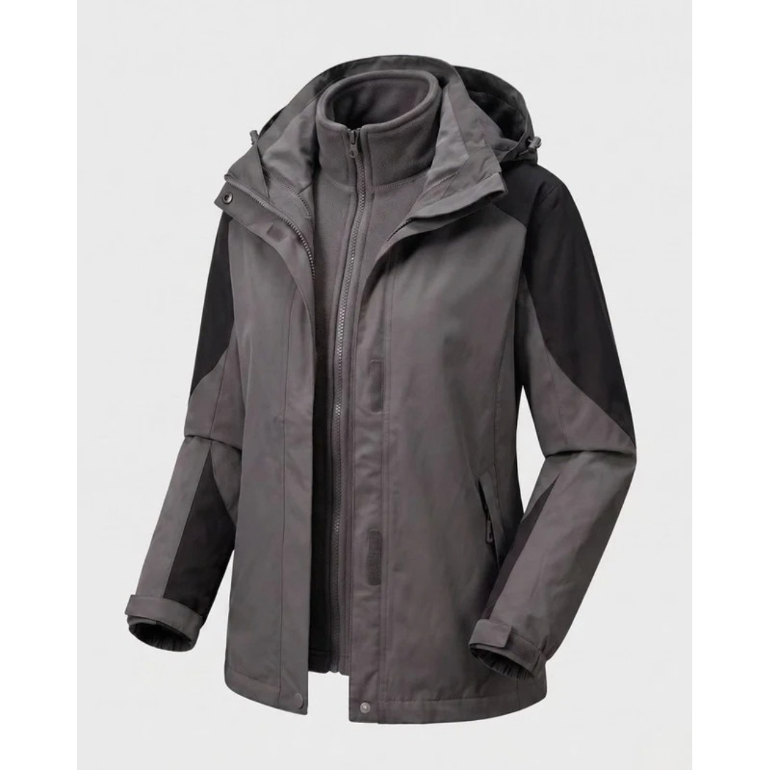 Marita | Damen Winterjacke mit Softshell, Fleece und Kapuze