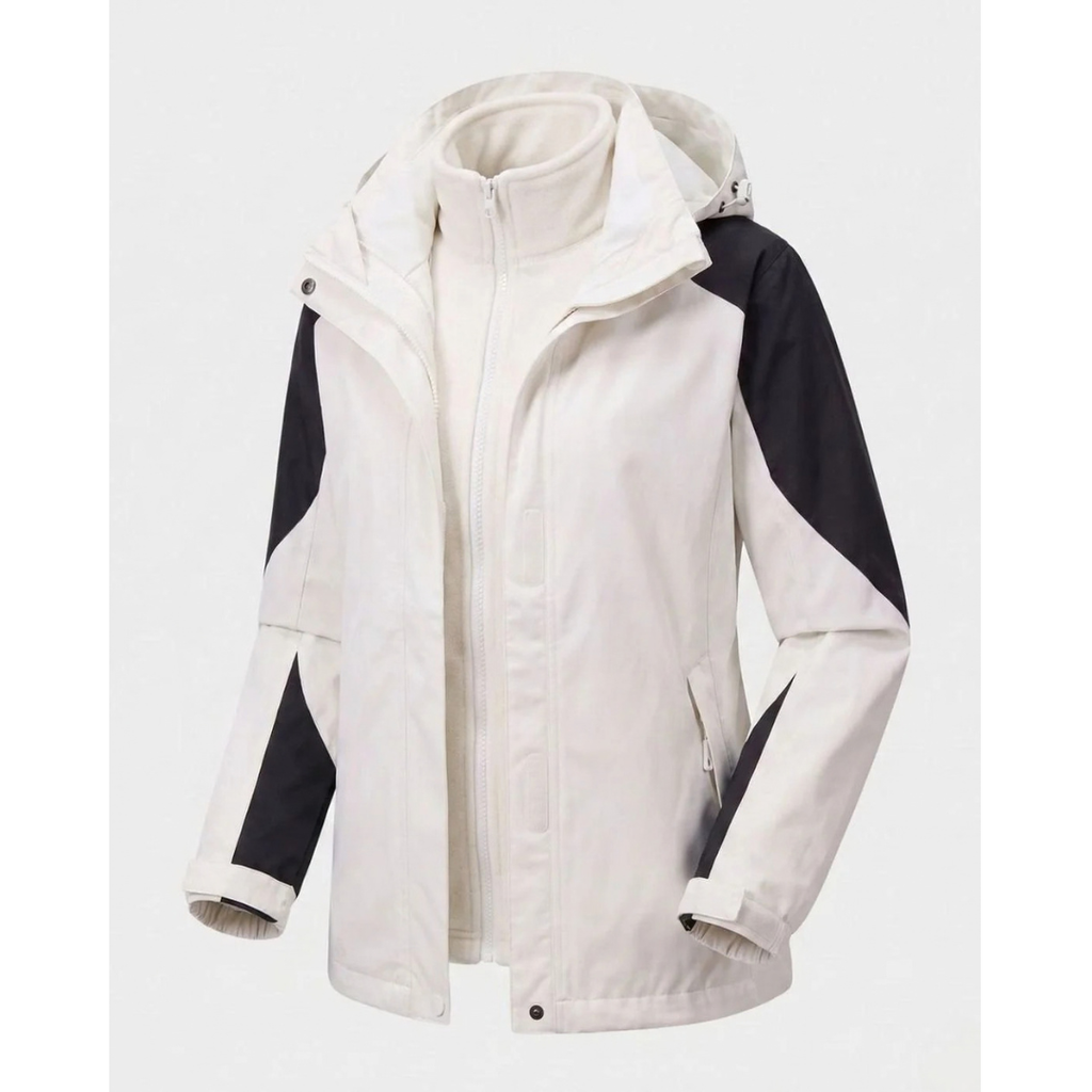 Marita | Damen Winterjacke mit Softshell, Fleece und Kapuze