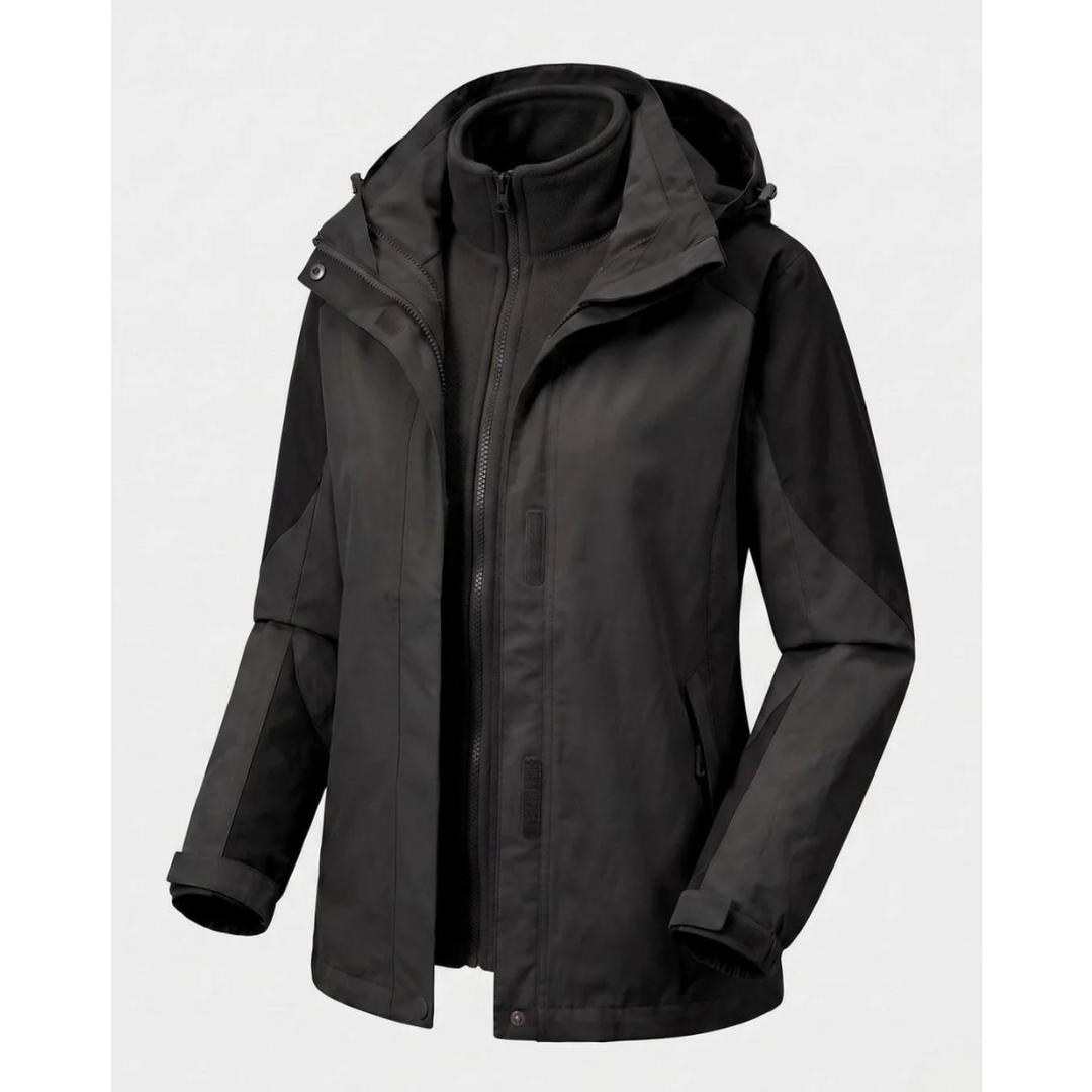 Marita | Damen Winterjacke mit Softshell, Fleece und Kapuze