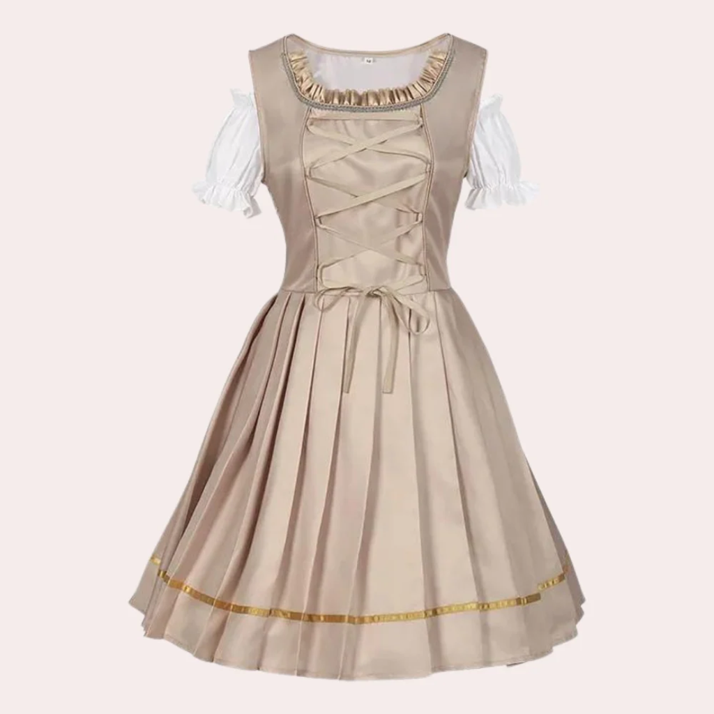Marlene | Damen Dirndl Midikleid in Khaki