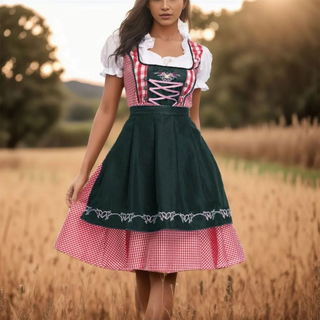 Marlene | Damen Kariertes Oktoberfest Dirndl