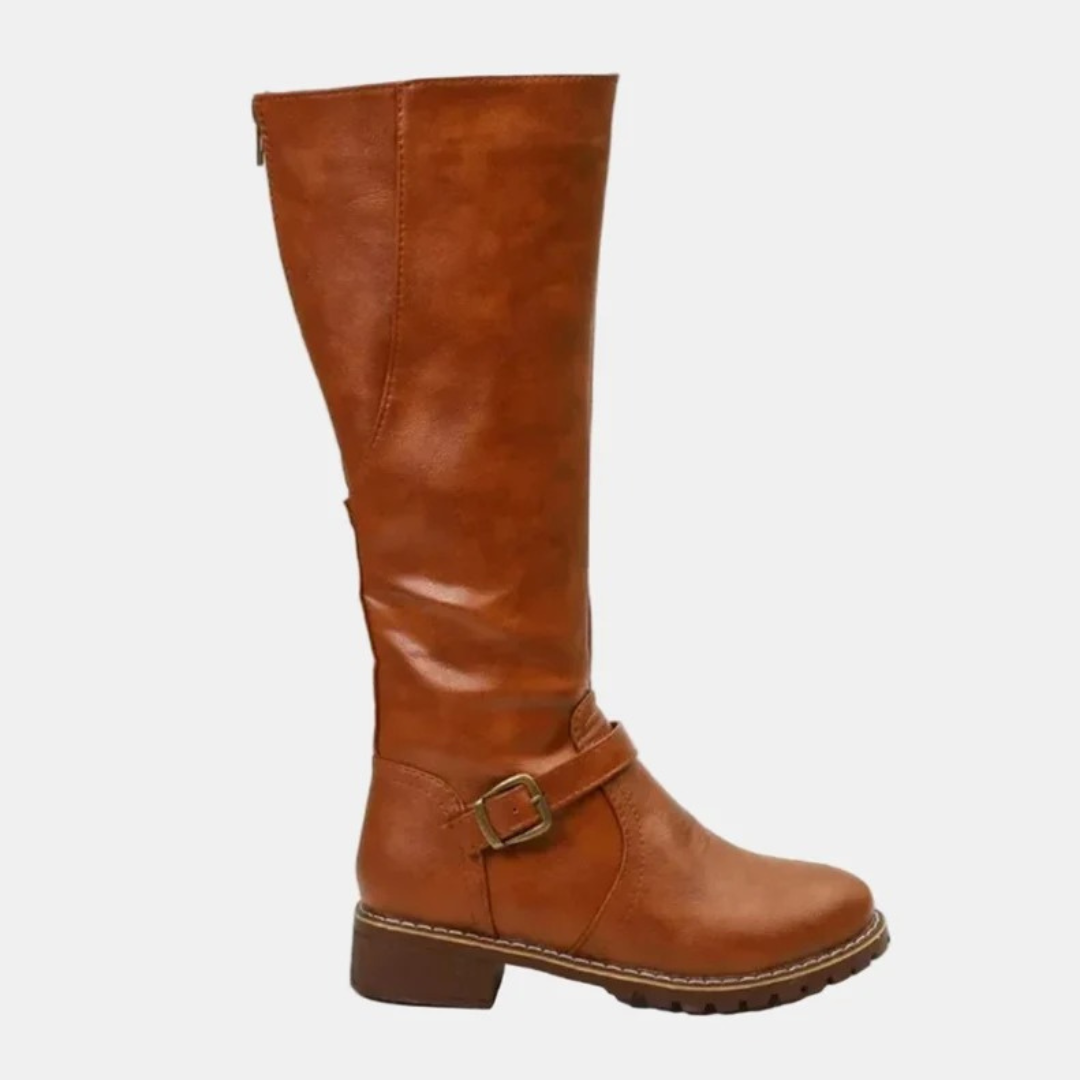 Marlene | Damen Orthopädische Stiefel mit Langem Schaft, Reißverschluss und Schnalle