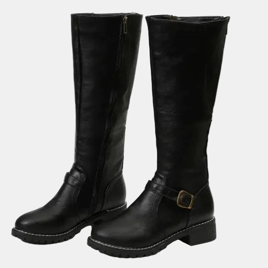 Marlene | Damen Orthopädische Stiefel mit Langem Schaft, Reißverschluss und Schnalle