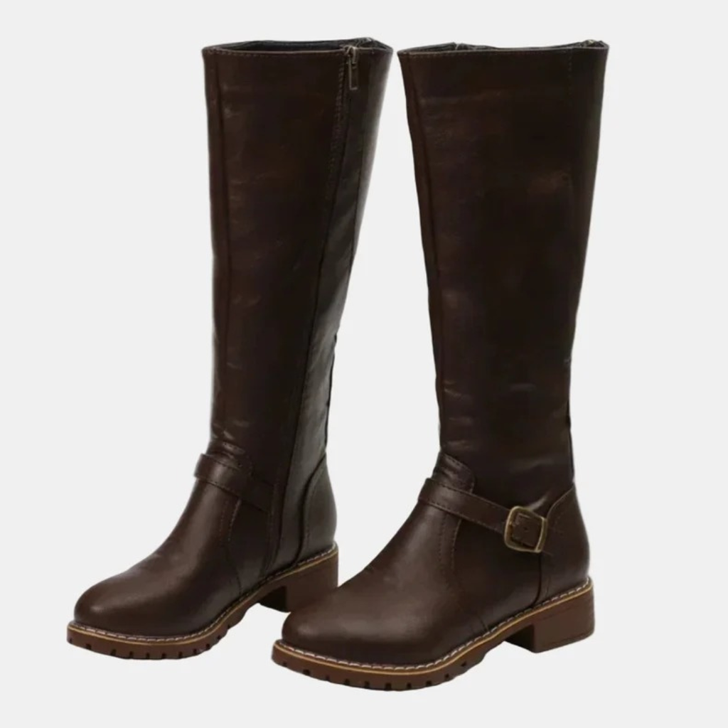 Marlene | Damen Orthopädische Stiefel mit Langem Schaft, Reißverschluss und Schnalle