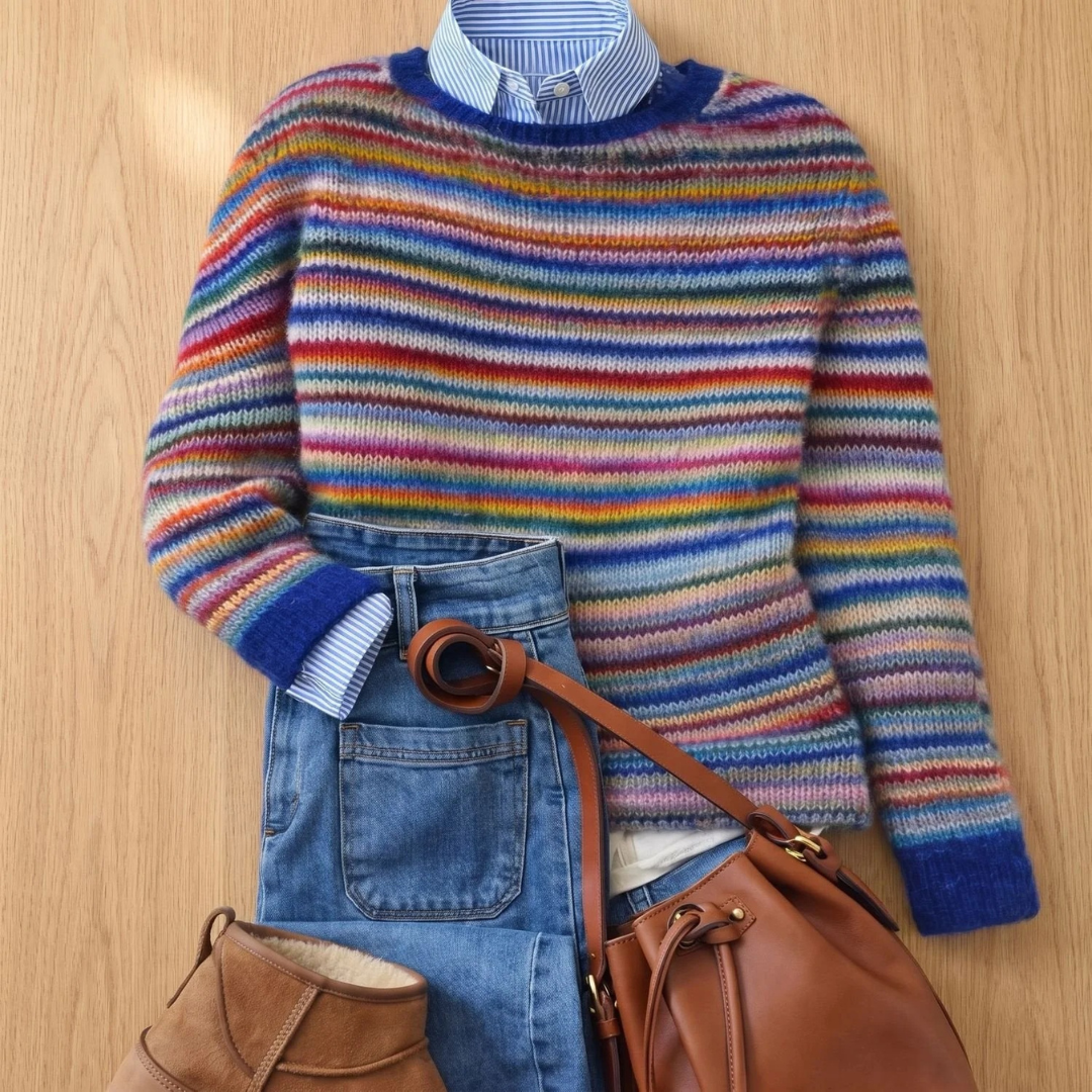 Marlies | Damen Strickpullover mit Streifen