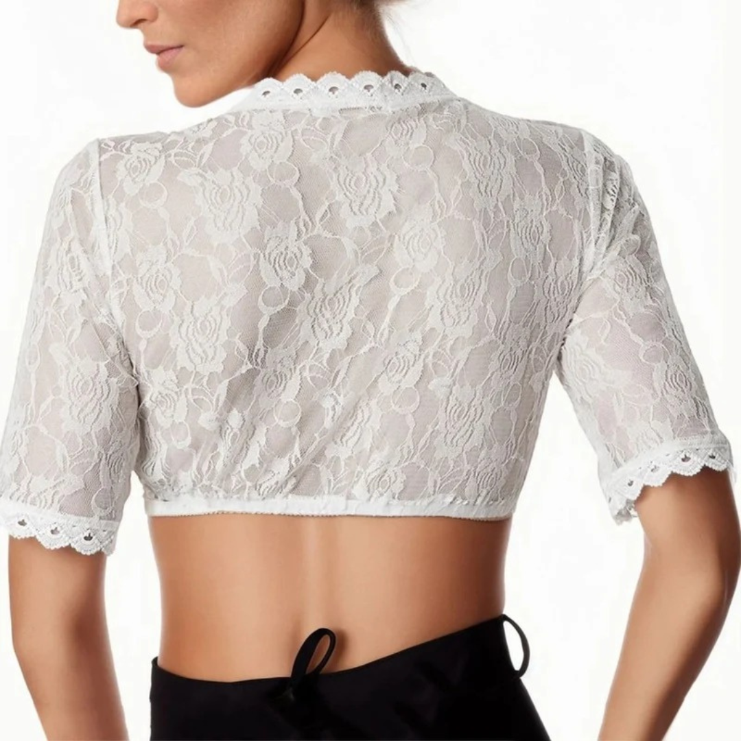 Marlies | Damen Weiße Oktoberfest Dirndlbluse