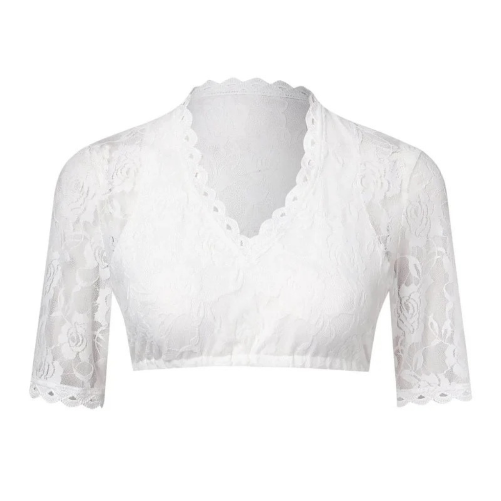 Marlies | Damen Weiße Oktoberfest Dirndlbluse
