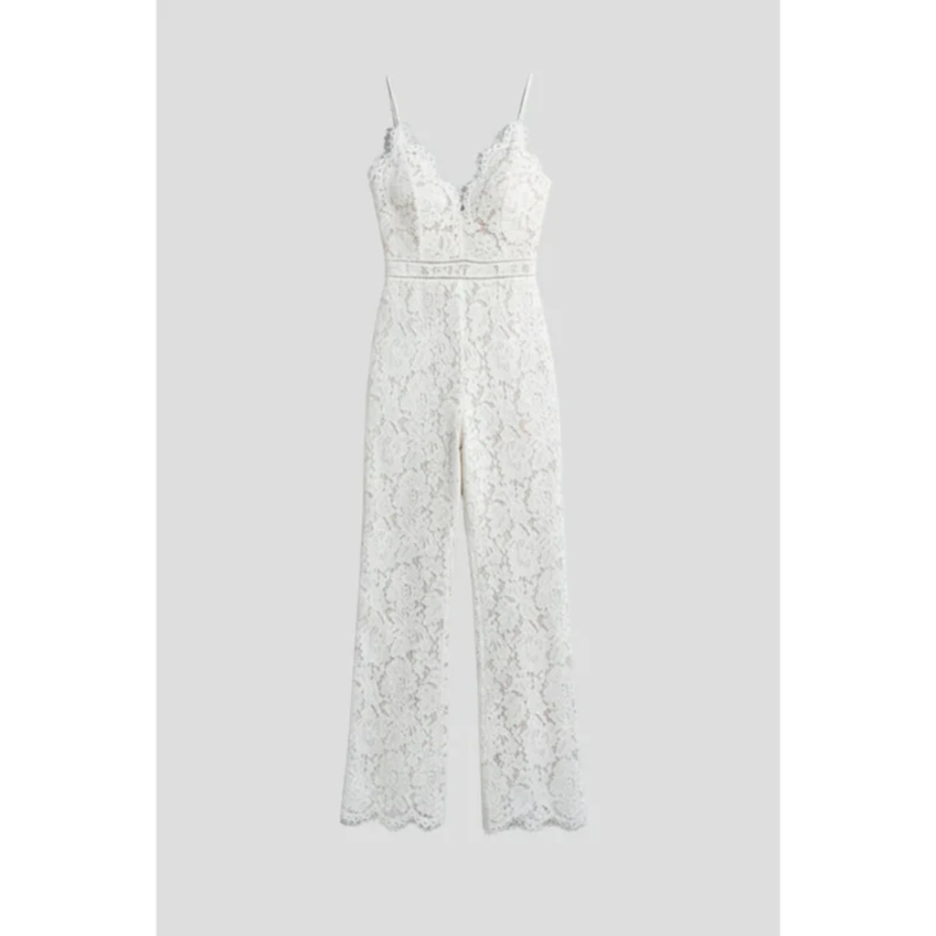 Gabriele | Damen Jumpsuit Mit V Ausschnitt Und Spitze Für Abend