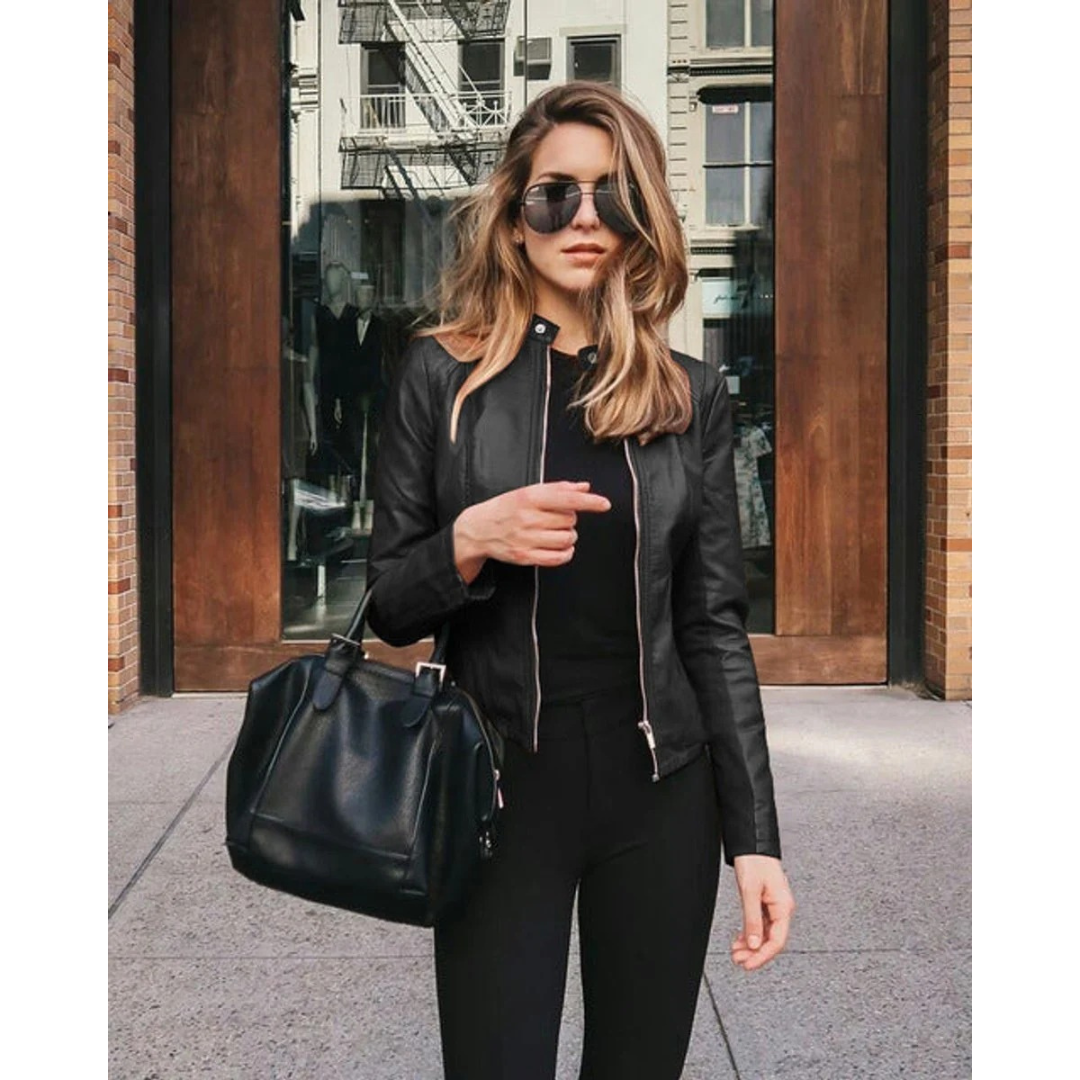 Marta | Damen Moderne Kunstleder Bikerjacke