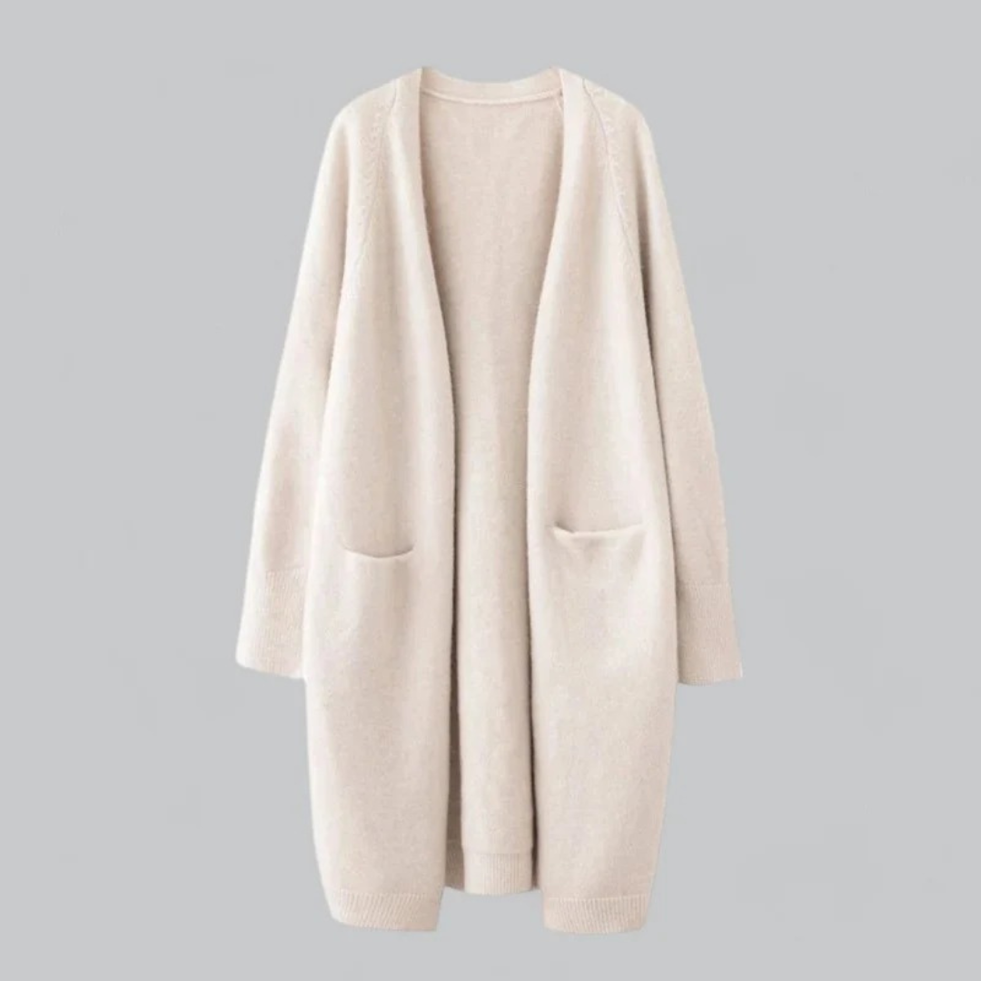 Mathilda | Damen Bequeme Lange Strickjacke