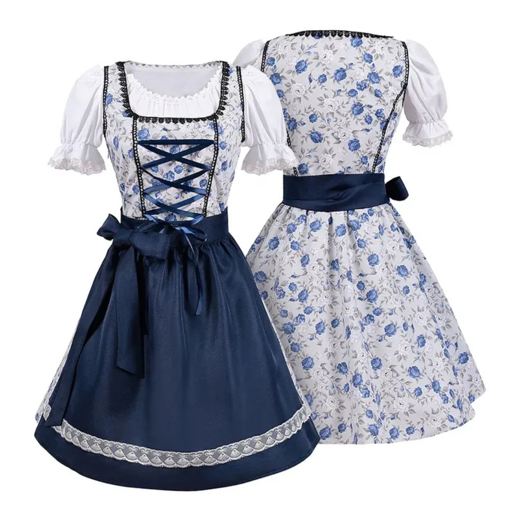 Mathilda | Damen Blaues Dirndl mit Schürze