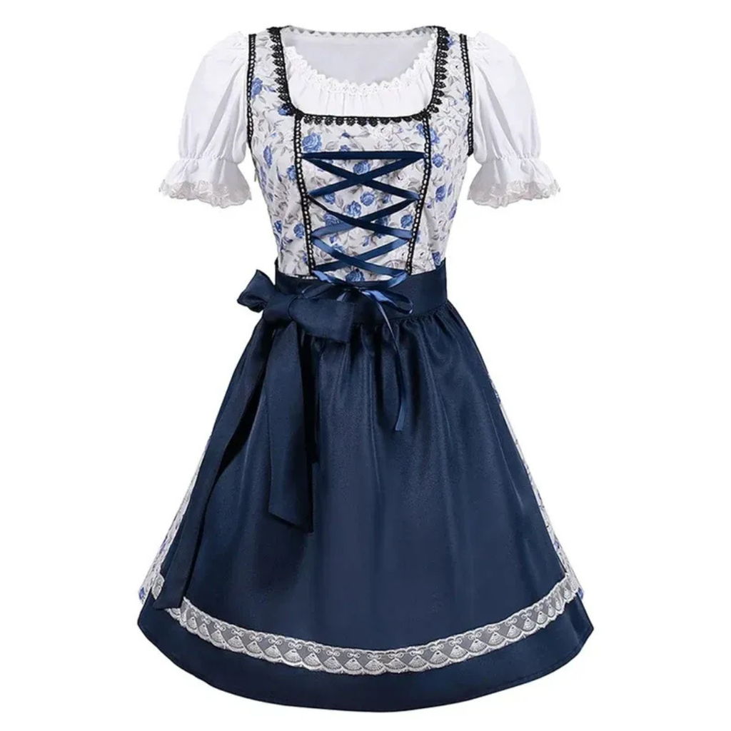 Mathilda | Damen Blaues Dirndl mit Schürze