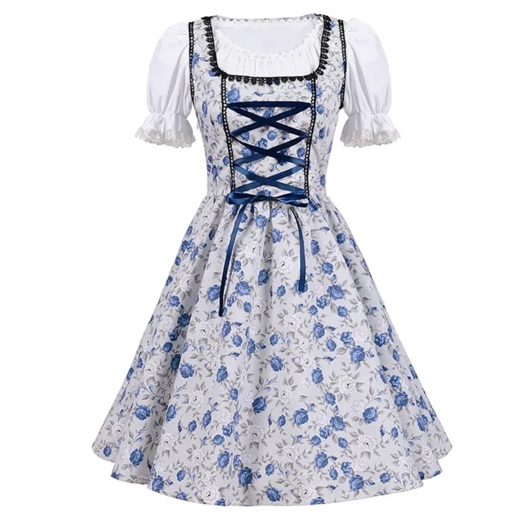 Mathilda | Damen Blaues Dirndl mit Schürze