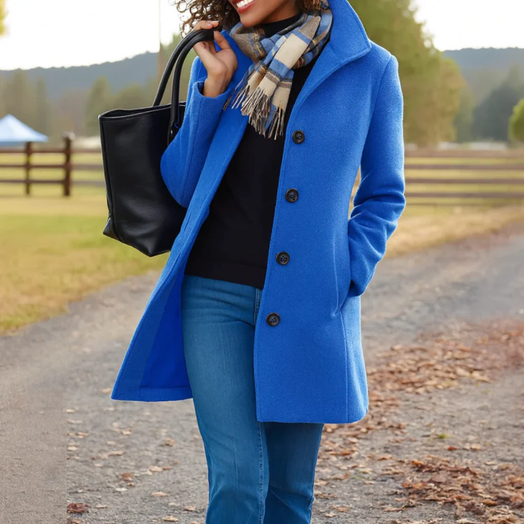 Mathilda | Damen Langer Trench Coat mit Knopfleiste