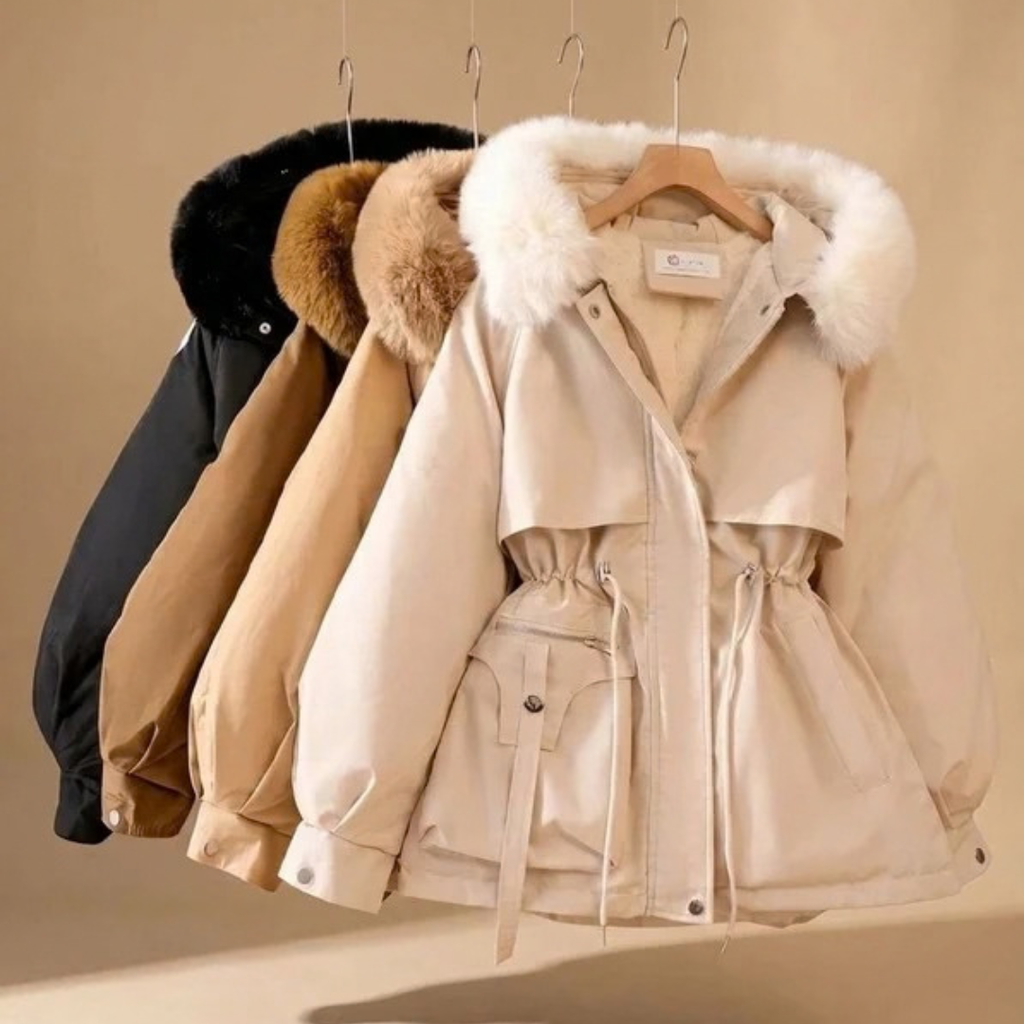 Mathilda | Damen Winterjacke mit Kapuze und Fell Details