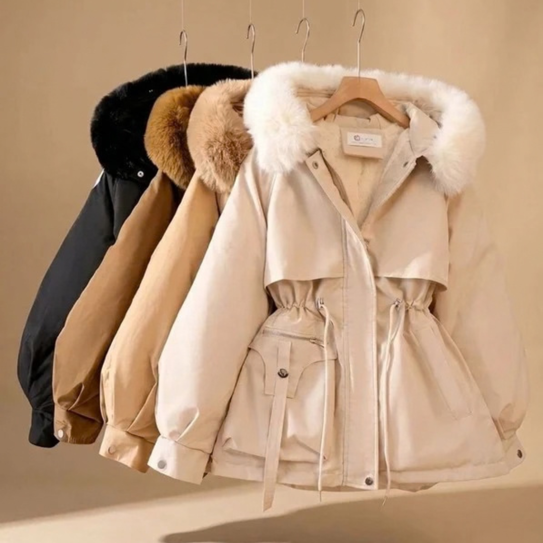 Mathilda | Damen Winterjacke mit Kapuze und Fell Details