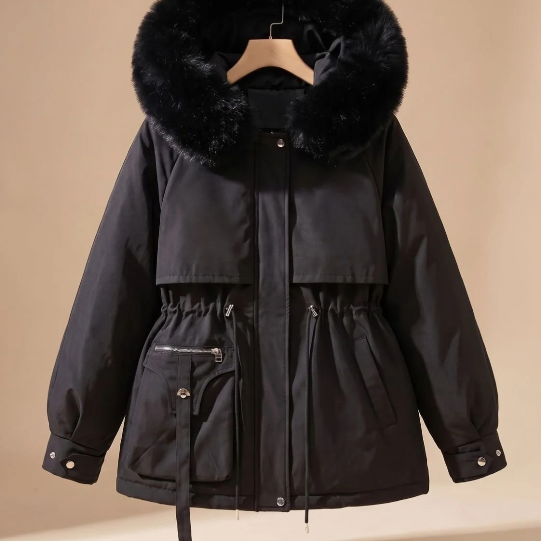 Mathilda | Damen Winterjacke mit Kapuze und Fell Details