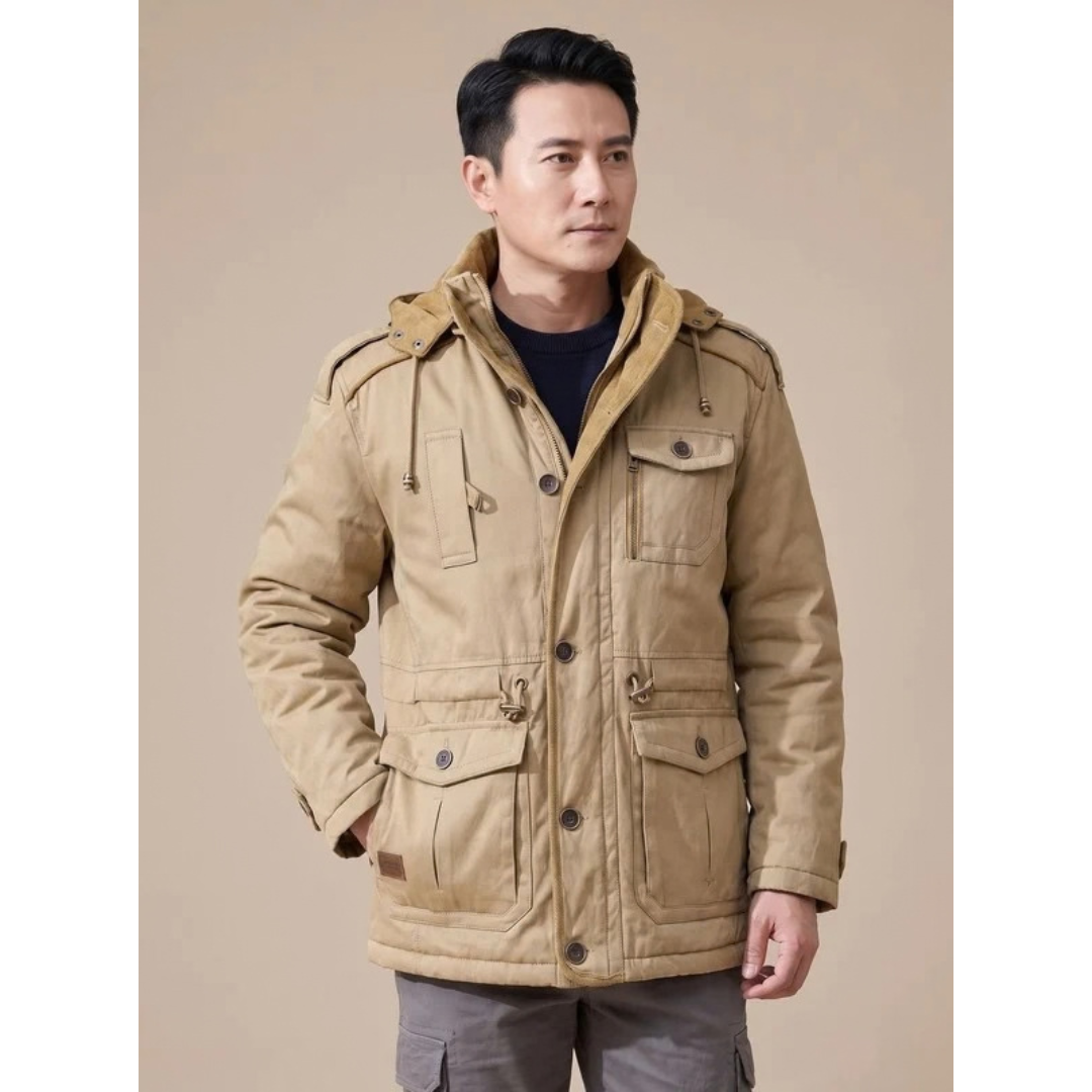 Matthias | Herren Winterjacke mit Kapuze und Outdoor Parka Stil