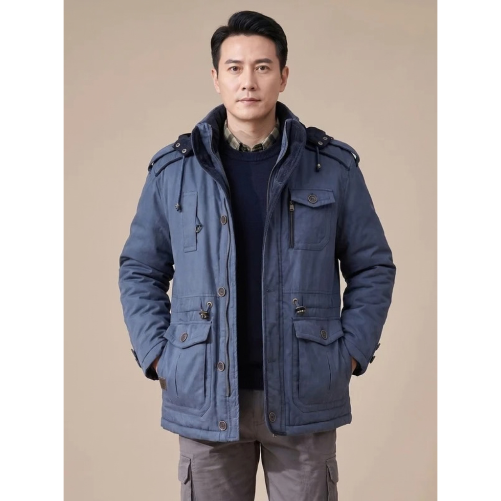 Matthias | Herren Winterjacke mit Kapuze und Outdoor Parka Stil