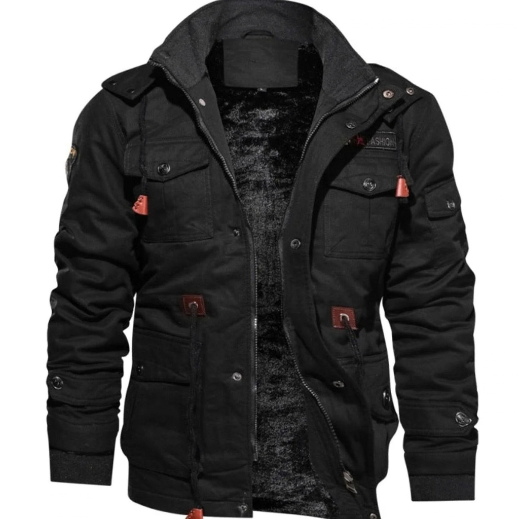 Matthias | Herren Winterjacke Warm mit Fleece und Stehkragen mit Taschen