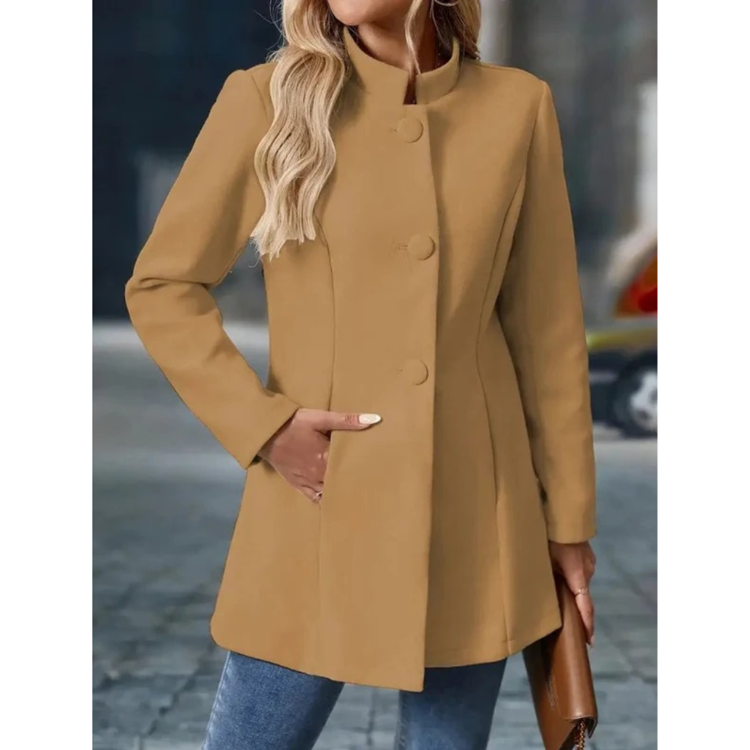 Mechthild | Damen Elegante Blazer Winterjacke mit Kragen