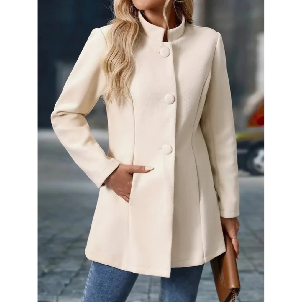 Mechthild | Damen Elegante Blazer Winterjacke mit Kragen