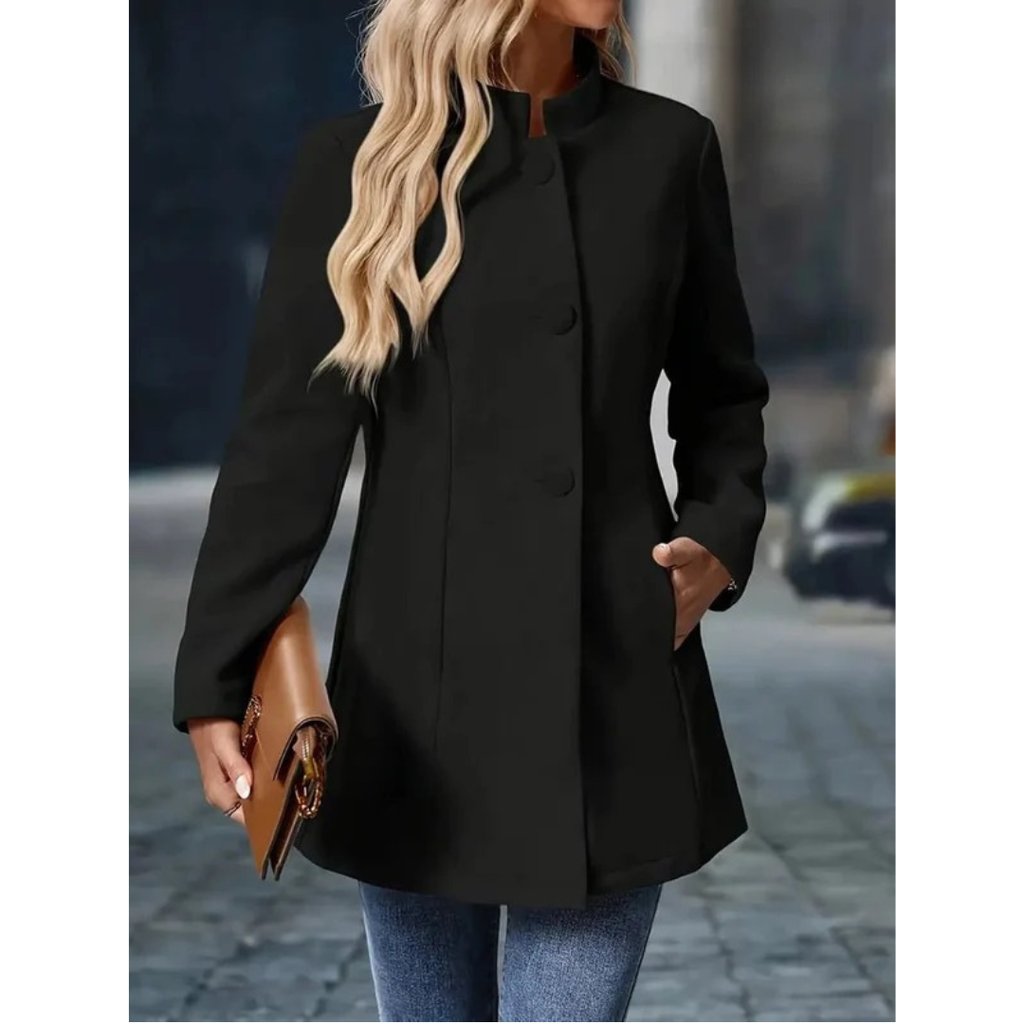 Mechthild | Damen Elegante Blazer Winterjacke mit Kragen