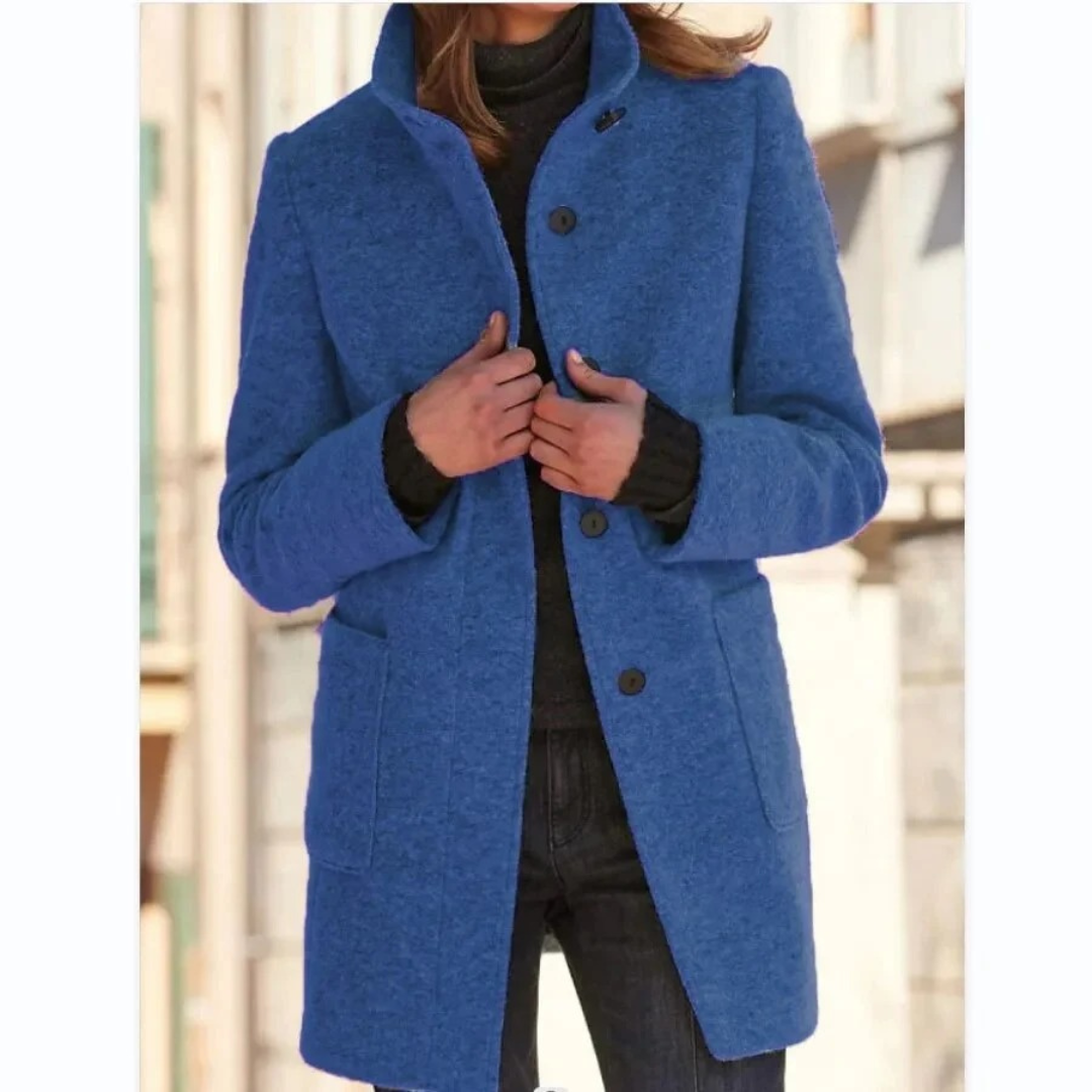 Meike | Damen Wollmantel mit Revers