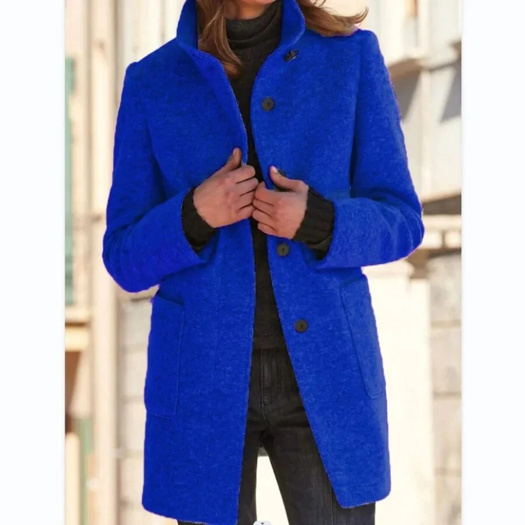 Meike | Damen Wollmantel mit Revers