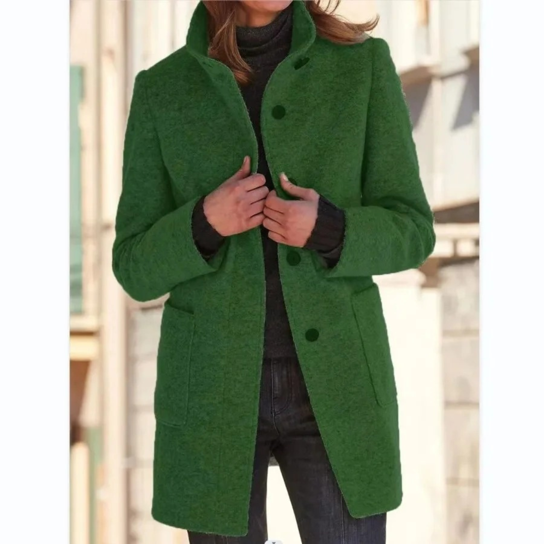 Meike | Damen Wollmantel mit Revers