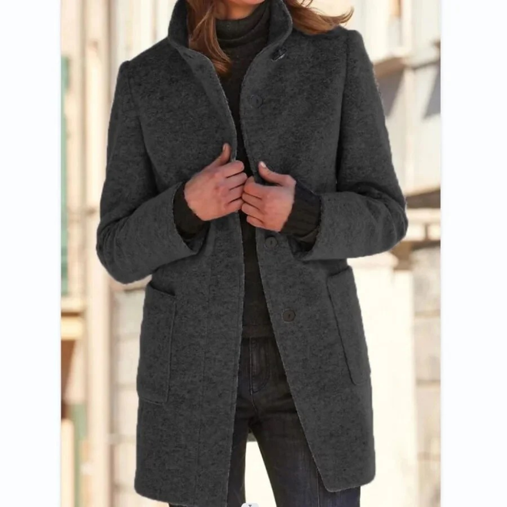 Meike | Damen Wollmantel mit Revers