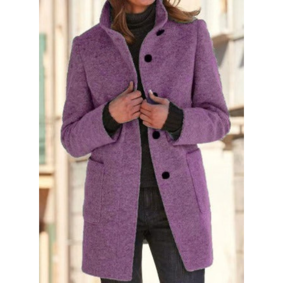 Meike | Damen Wollmantel mit Revers