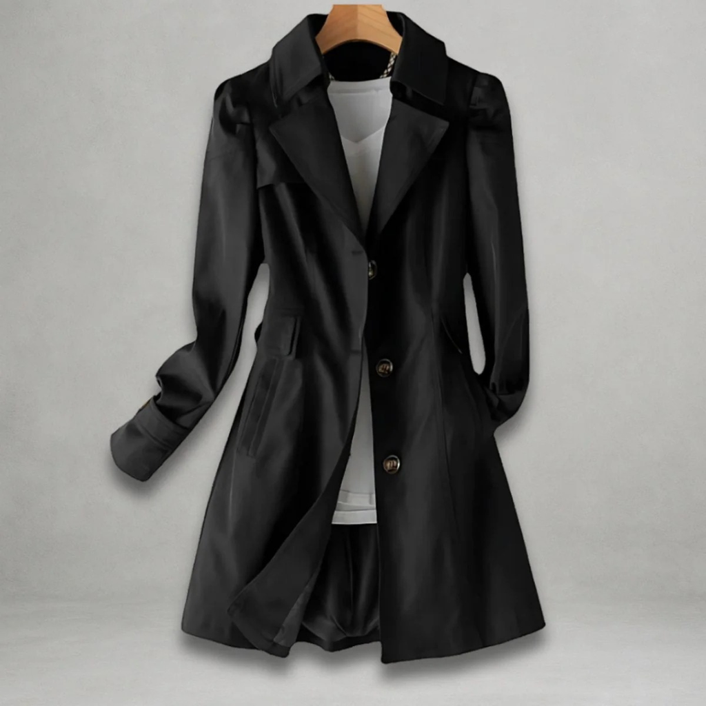 Melanie | Damen Trenchcoat mit Kragen und Knöpfen