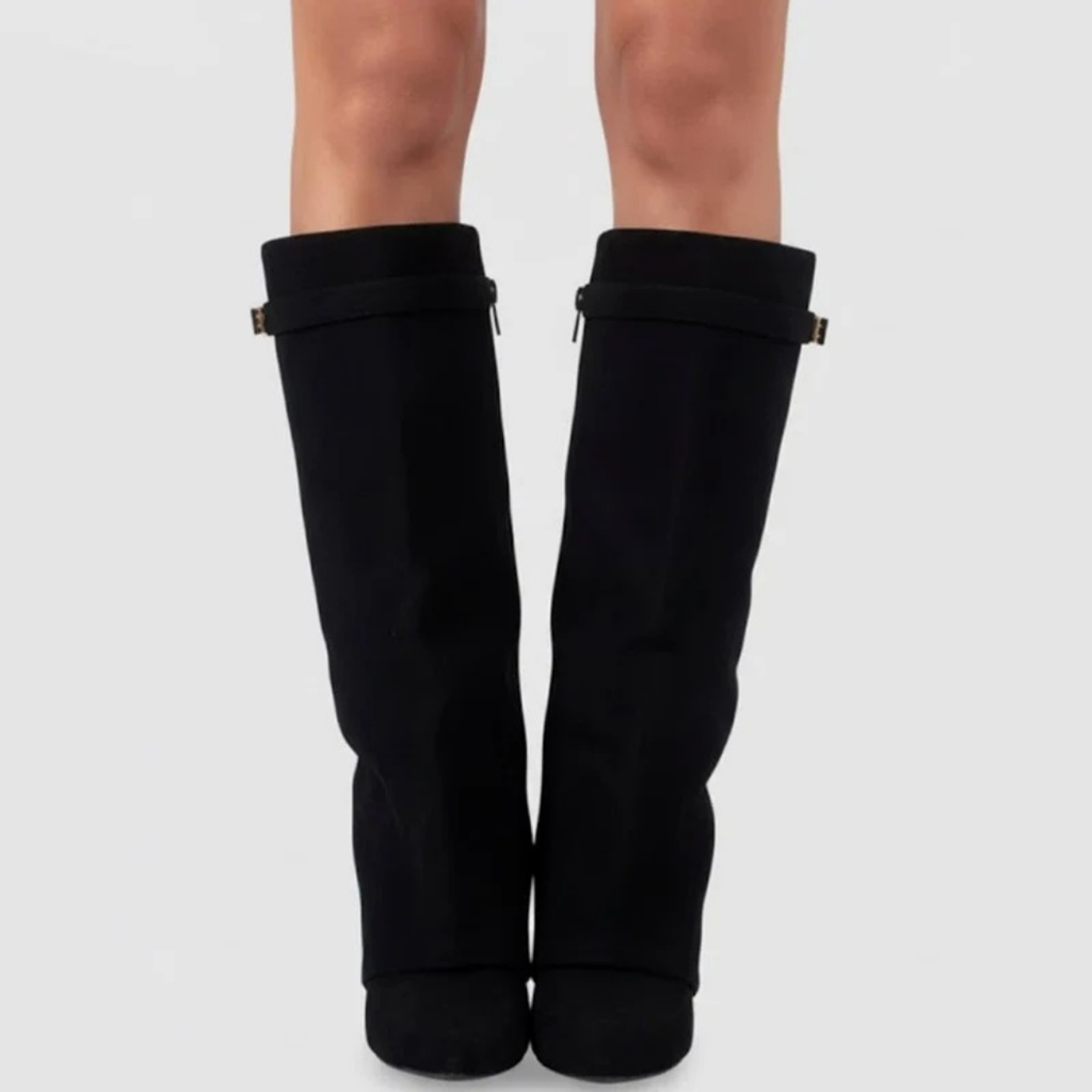 Melinda | Damen Overknee Stiefel Mit Schnalle Und Spitze