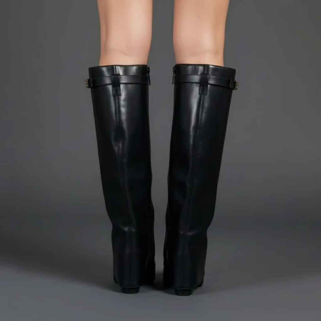 Melinda | Damen Overknee Stiefel Mit Schnalle Und Spitze