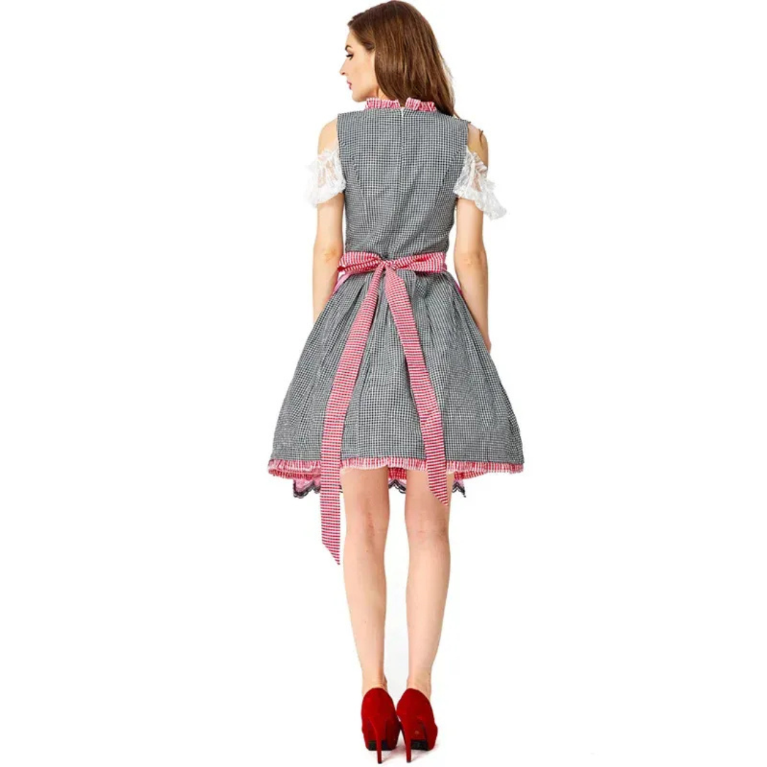 Melinda | Damen Rosa Oktoberfest Dirndl mit Rüschen