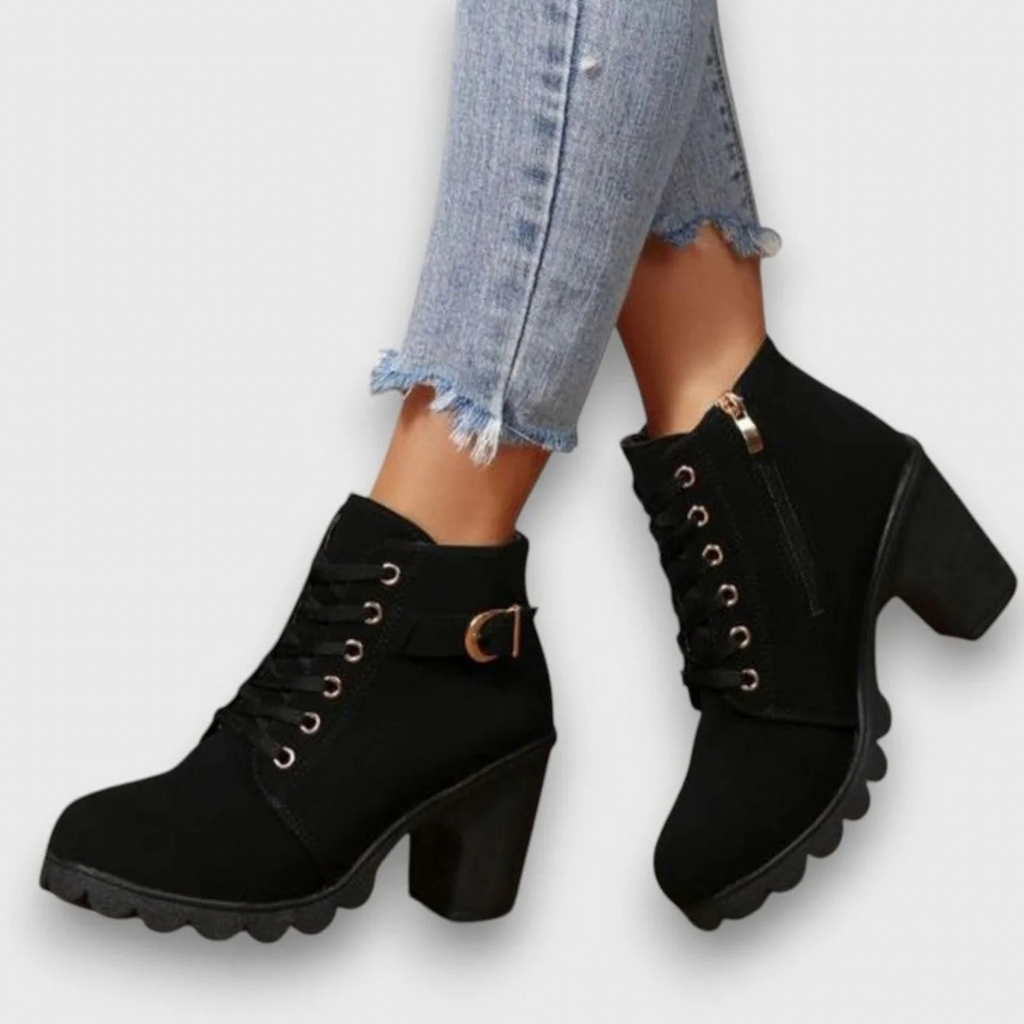 Mercan | Damen Stiefeletten mit Reißverschluss und Schnalle
