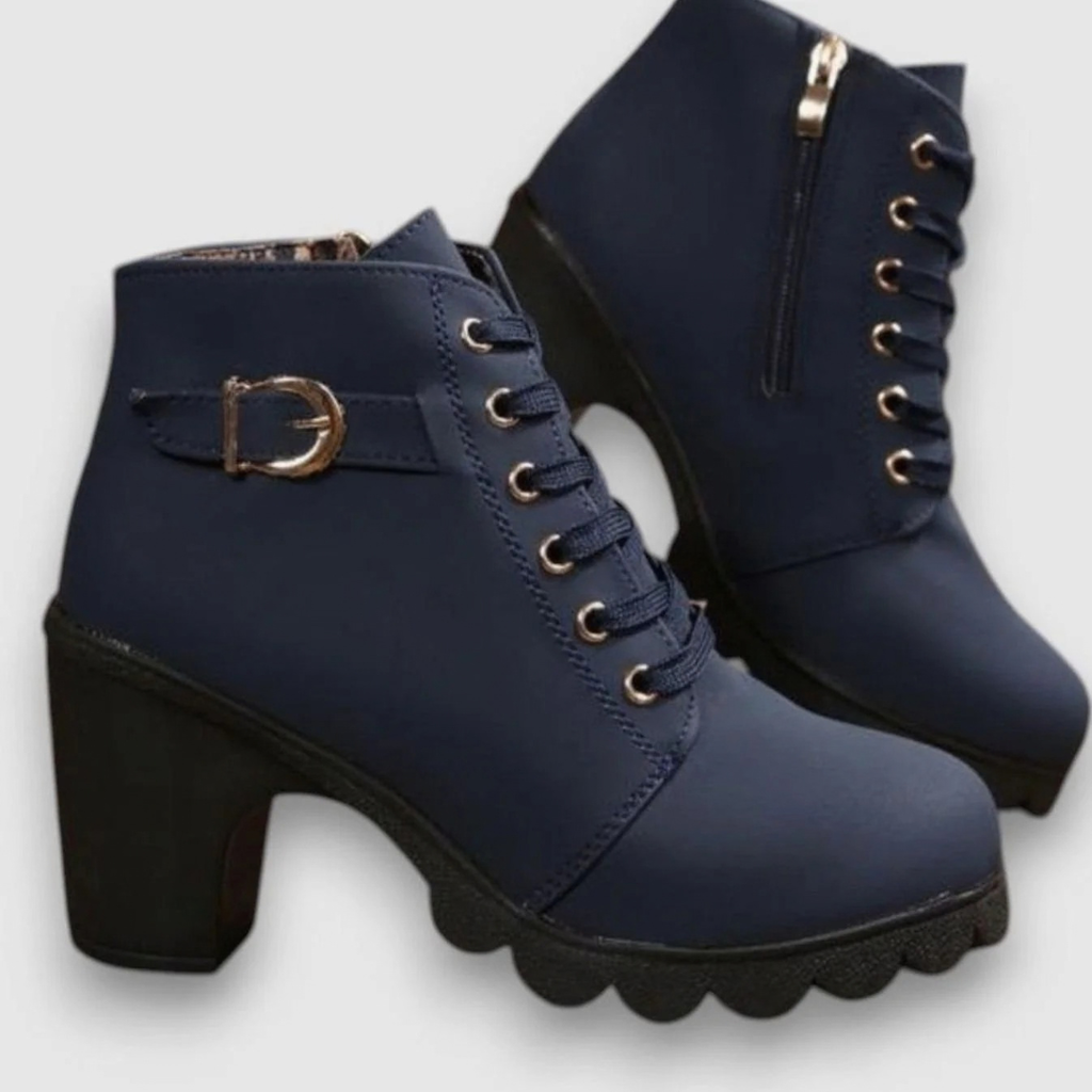 Mercan | Damen Stiefeletten mit Reißverschluss und Schnalle