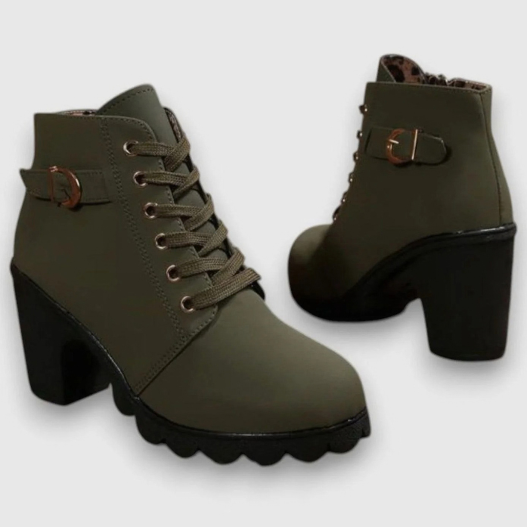 Mercan | Damen Stiefeletten mit Reißverschluss und Schnalle