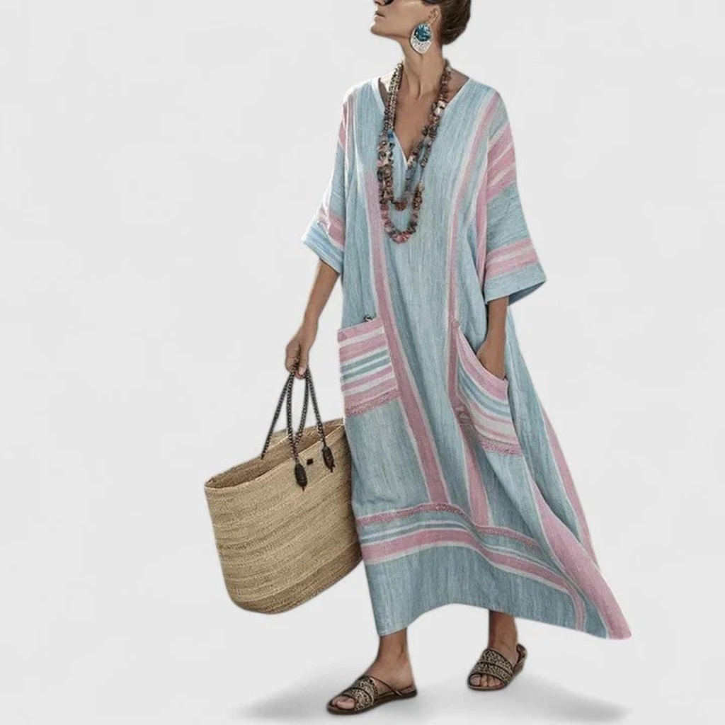 Merve | Bequemes Damen Sommerkleid Maxi lang locker