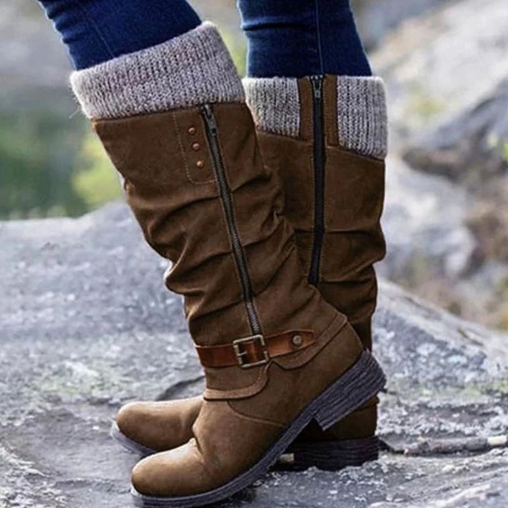 Meva | Damen Orthopädische Stiefel mit Reißverschluss und Details