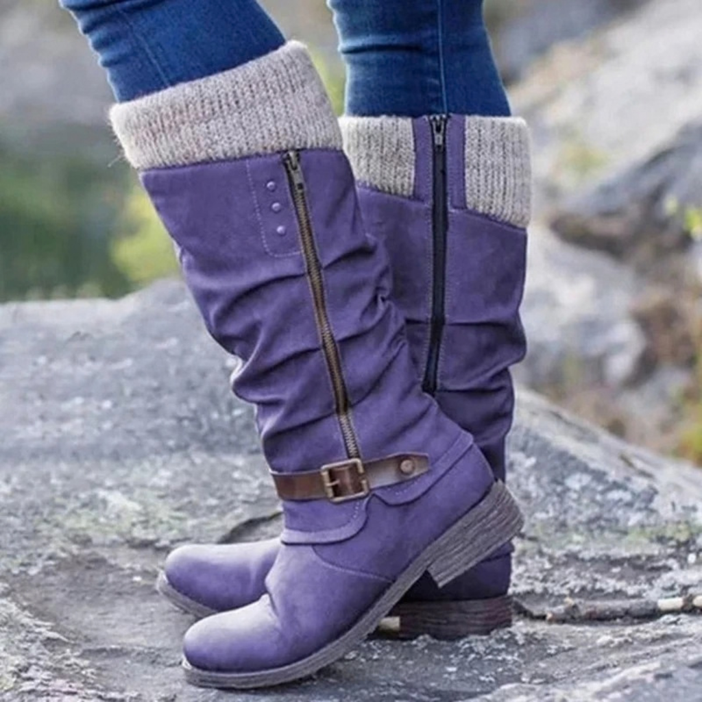 Meva | Damen Orthopädische Stiefel mit Reißverschluss und Details