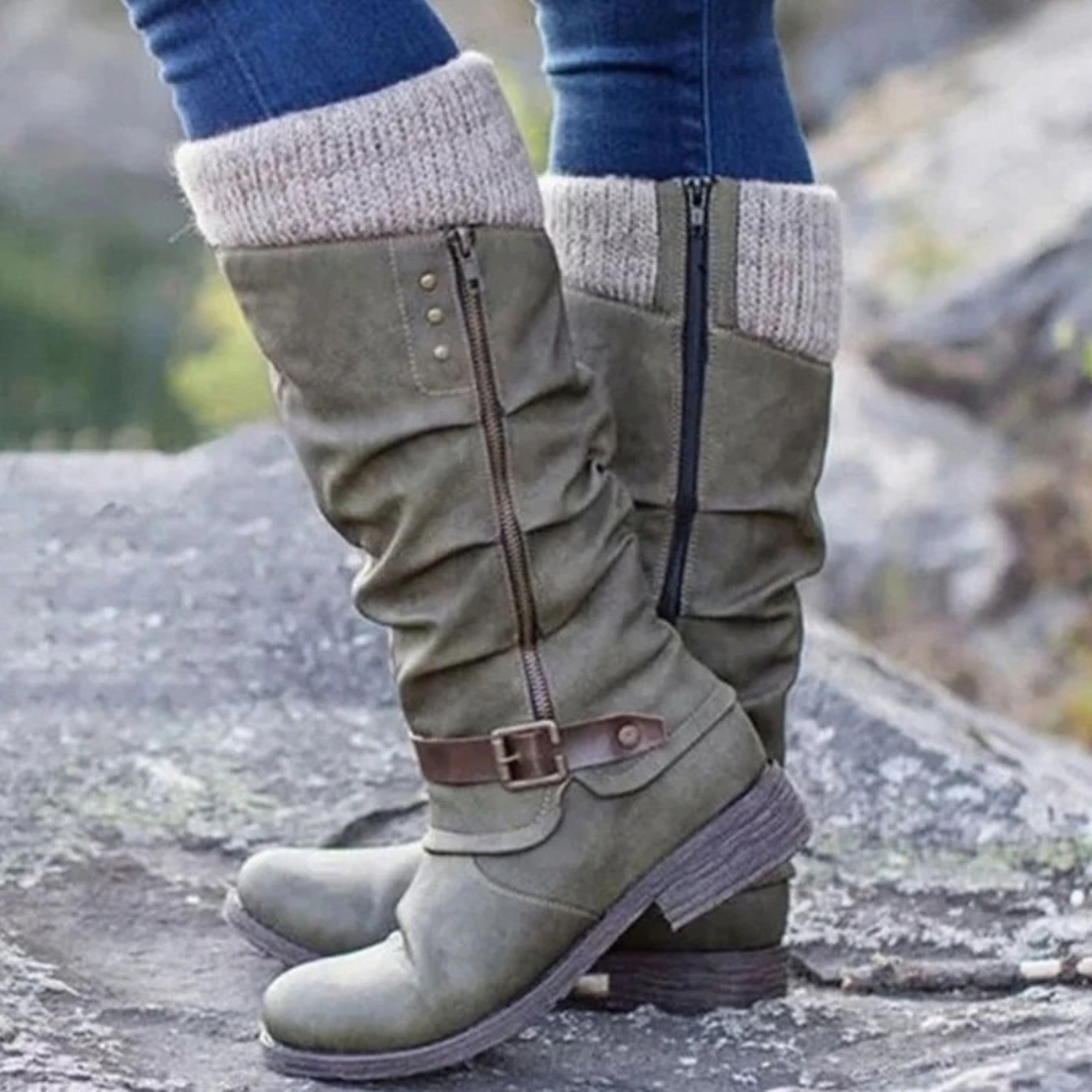 Meva | Damen Orthopädische Stiefel mit Reißverschluss und Details