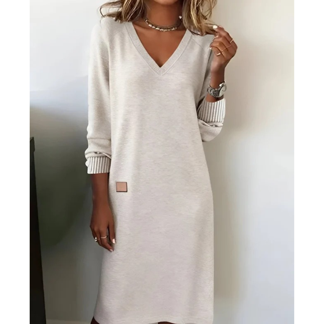 Mia | Damen Cocktail Midikleid mit Langarm