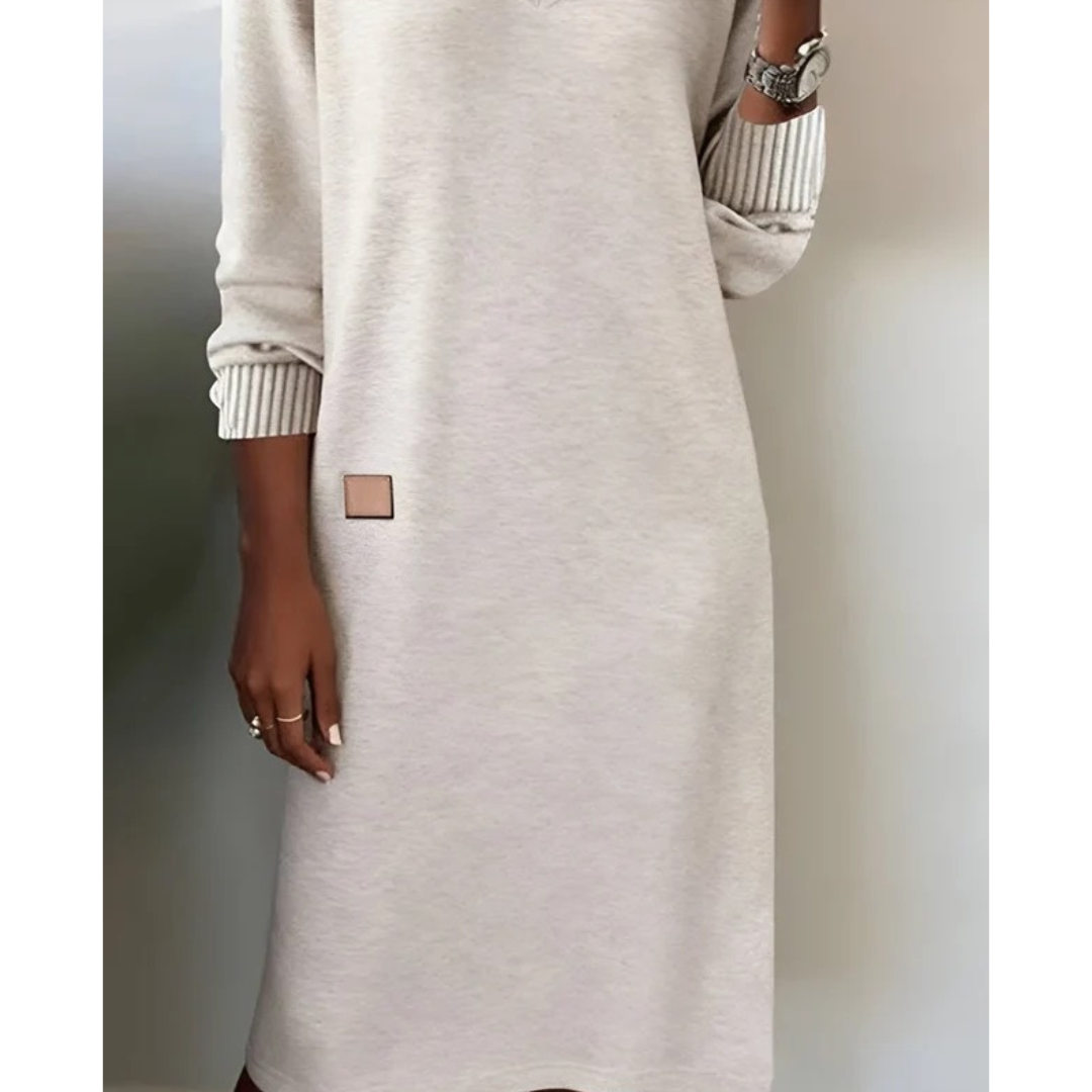 Mia | Damen Cocktail Midikleid mit Langarm