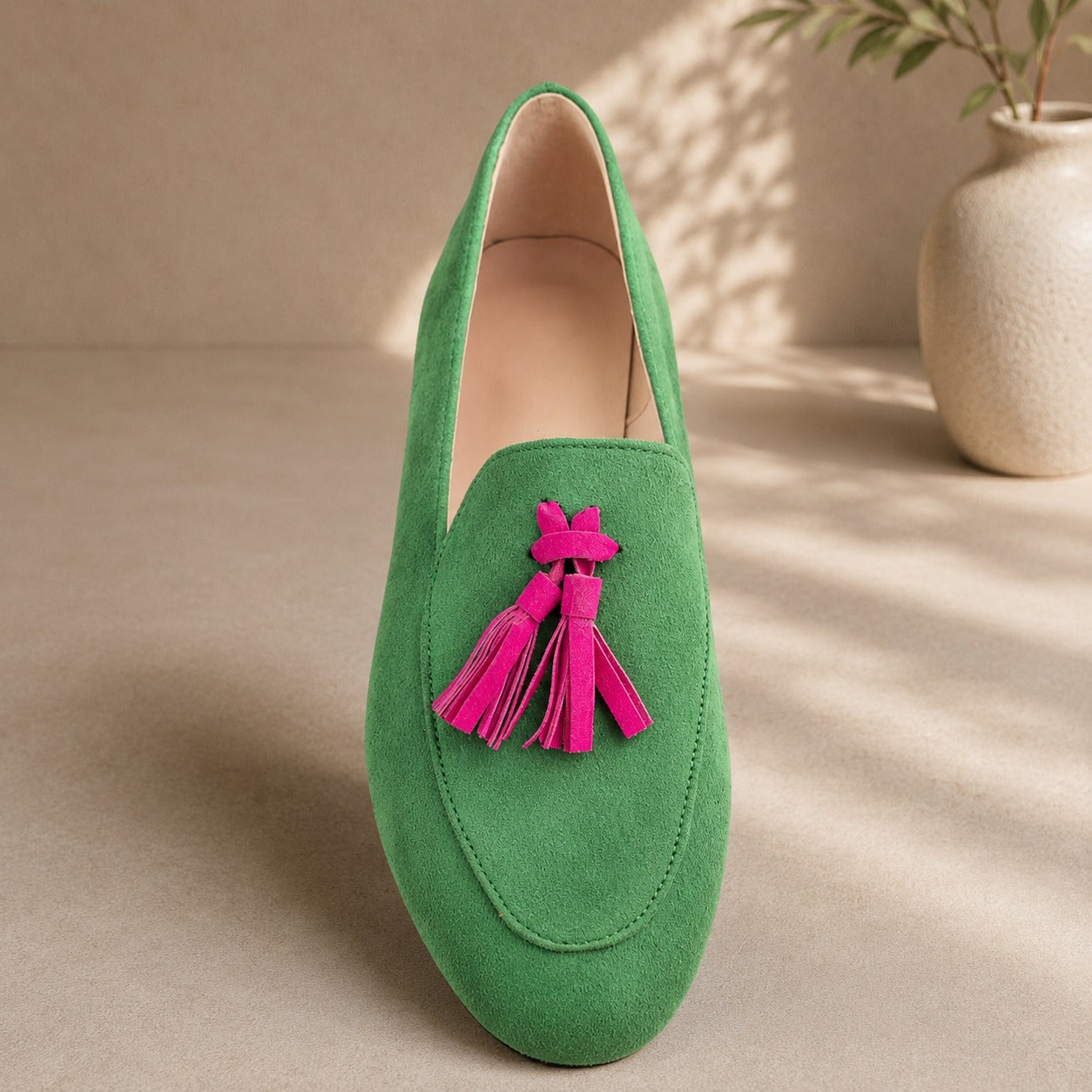 Mia | Damen Orthopädische Grüne Loafer Schuhe