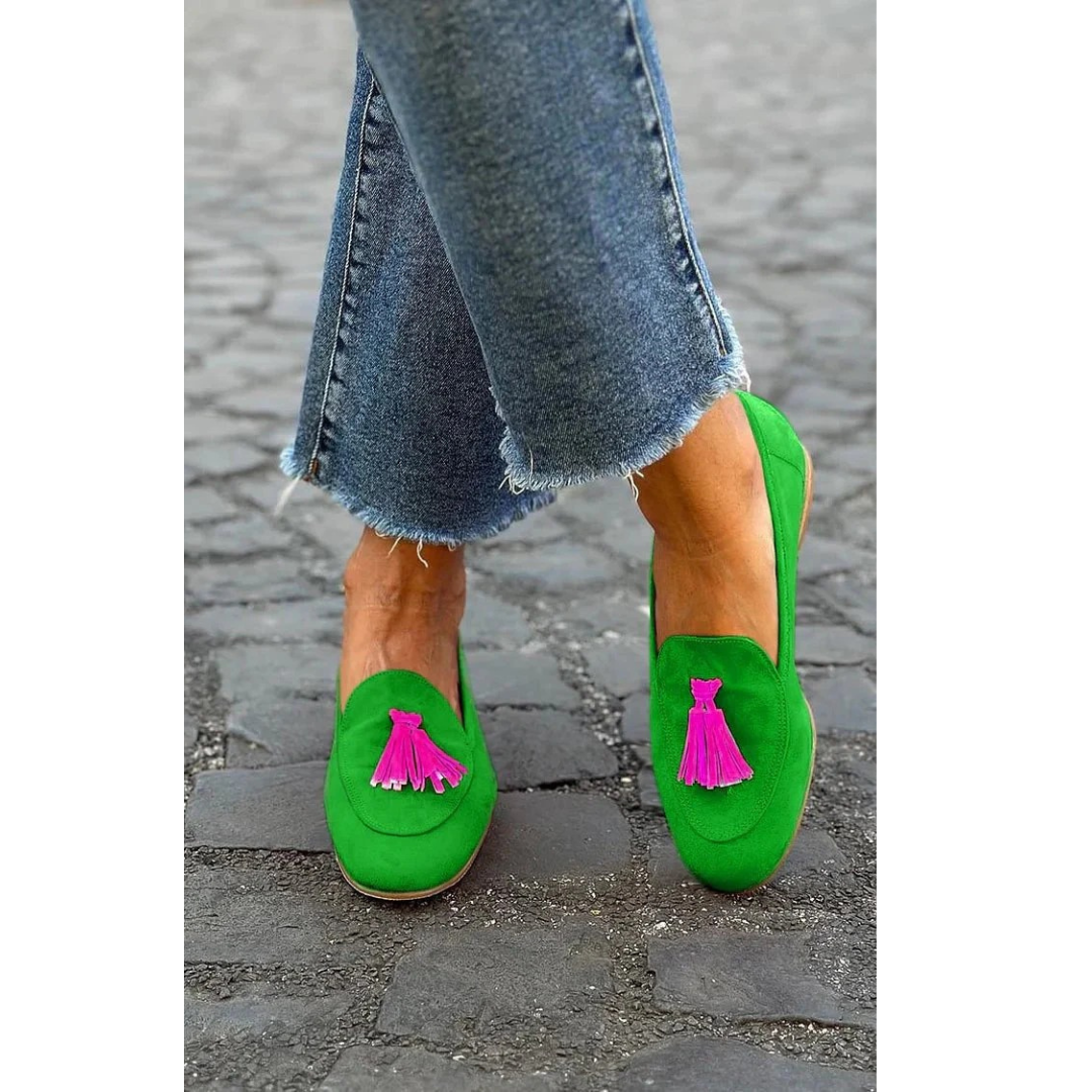 Mia | Damen Orthopädische Grüne Loafer Schuhe