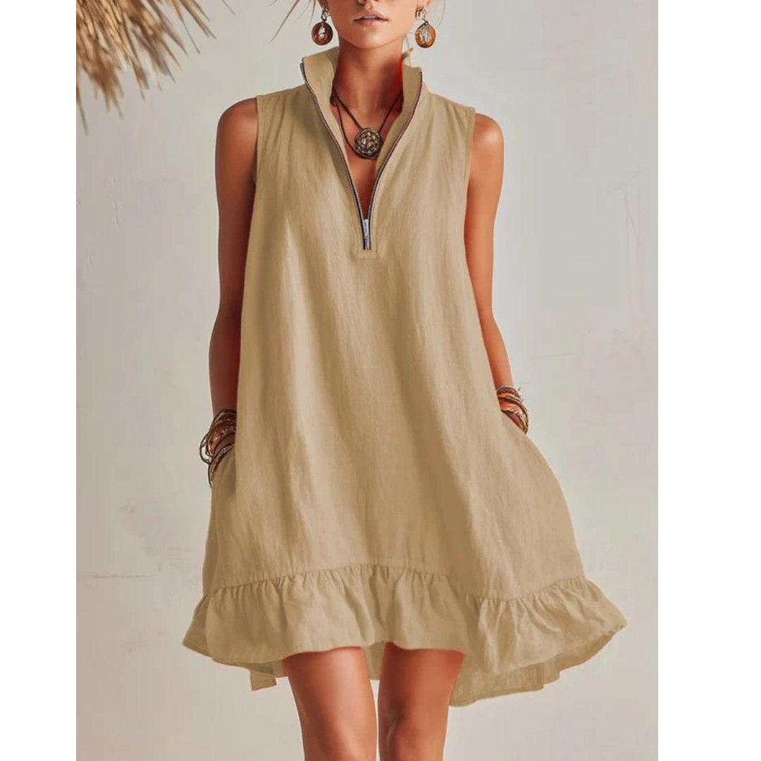 Mia | Damen Sommer Minikleid Mit Rüschen